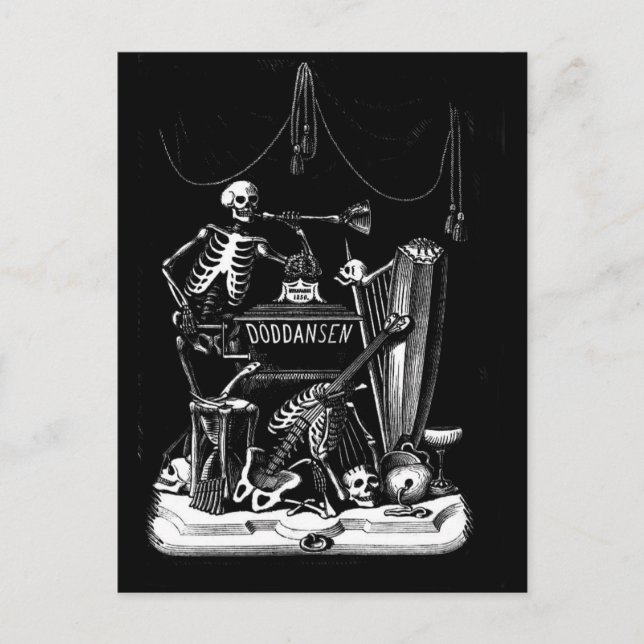 Skelettband Vintage Postkarte (Vorderseite)