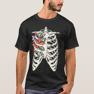 Skelettblumen blühender Brustkorb Gartenarbeit Lus T-Shirt