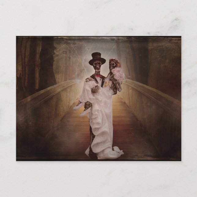 Skelettbräute und Bräutigam-Postkarte Postkarte (Vorderseite)