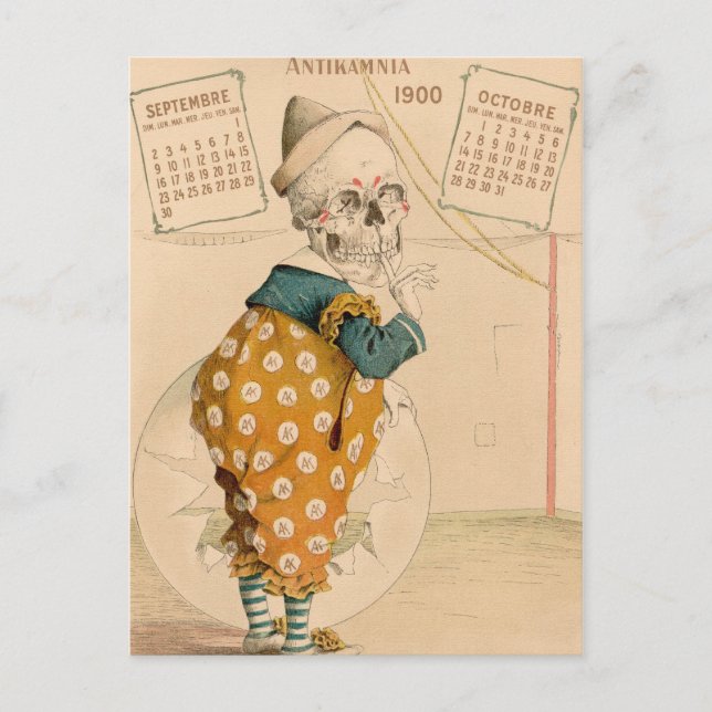 Skelettclown Postkarte (Vorderseite)