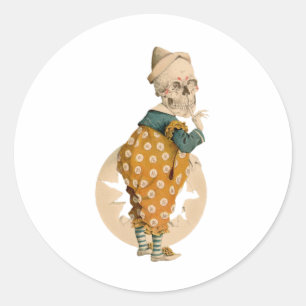 Skelettclown Runder Aufkleber