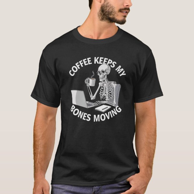 Skelettcoffee Funny Premium T-Shirt (Vorderseite)
