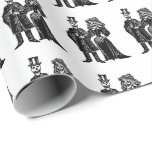 Skelettcouple - Umschlagpapier (Maßgeschneidert) Geschenkpapier<br><div class="desc">Anpassen,  indem Sie die Hintergrundfarbe ändern,  um Ihren Anlass zu Anzug! Ein digital manipuliertes Vintage-Bild basierend auf einem Werk von Jose Guadalupe Posada (1852-1913),  berühmt für seine "Tag der Toten"-Bilder.</div>