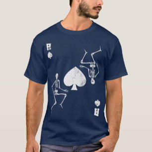 Skelette Ace of Spades Card Gotischer Vintager Pok T-Shirt