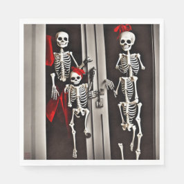 Skelette an der Tür - Servietten für das Mittagess