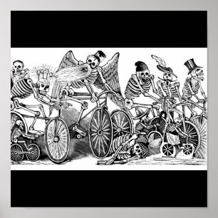 Skelette auf Fahrrädern, Mexiko Poster