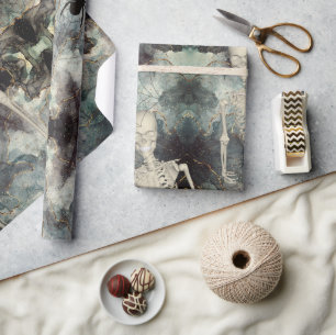 Skelette, die aus dem Halloween-Kunsthandwerk des  Geschenkpapier