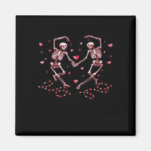 Skelette, die die Hände von Herz-Valentinstag-Desi Magnet
