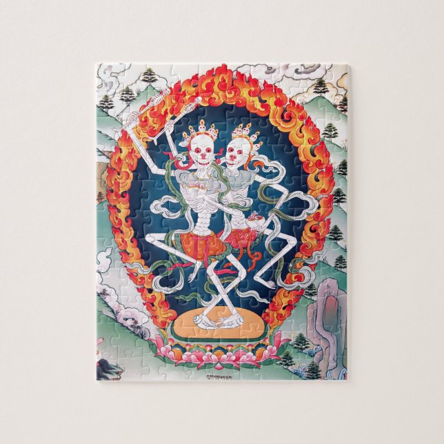 Skelette, die tibetanische buddhistische Kunst Puzzle (Vertikal)