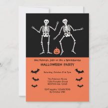 Skelette Halloween-Einladung
