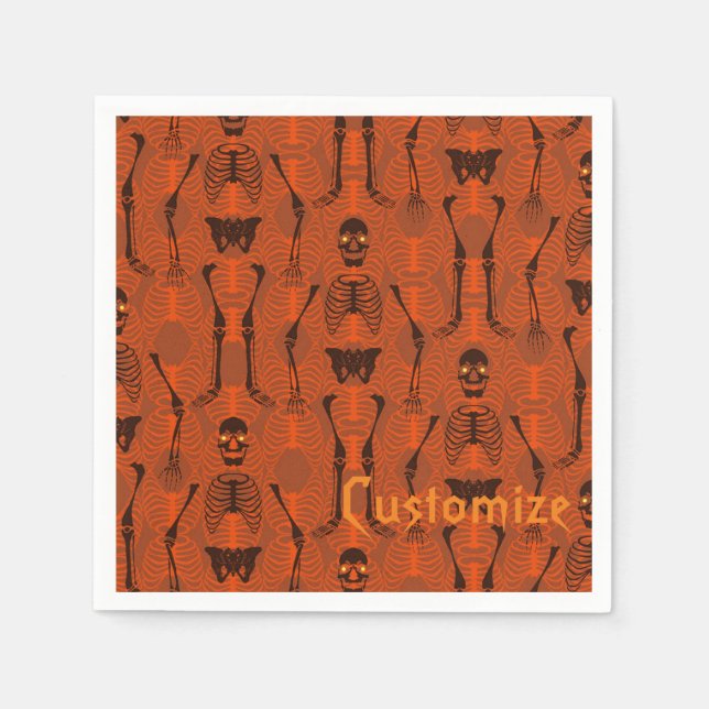 Skelette Halloween Napkins Serviette (Vorderseite)