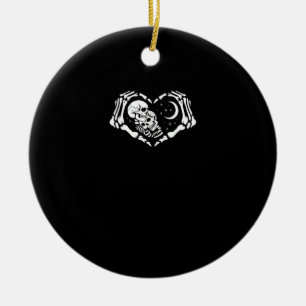 Skelette Herz Hände Keramik Ornament
