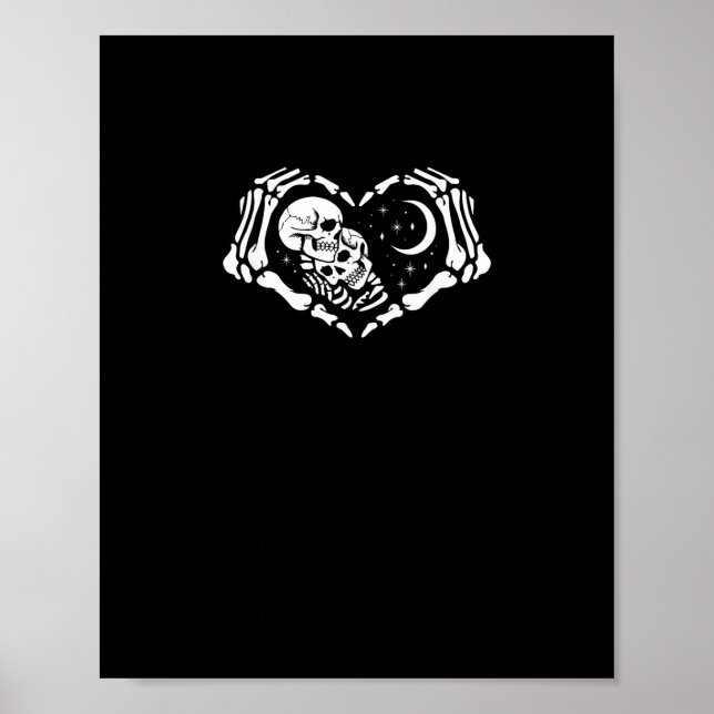 Skelette Herz Hände Poster (Vorne)