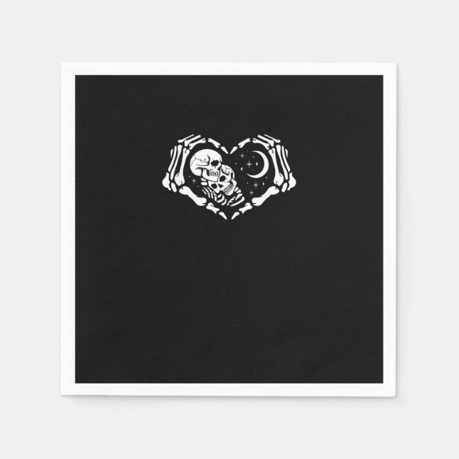 Skelette Herz Hände Serviette (Vorderseite)
