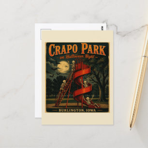 Skelette im Crapo Park an Halloween Burlington Iow Postkarte