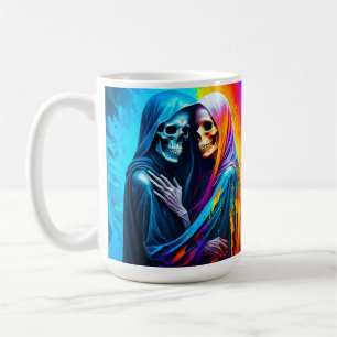 Skelette in einem Regenbogen Kaffeetasse