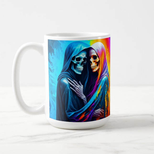 Skelette in einem Regenbogen Kaffeetasse (Links)