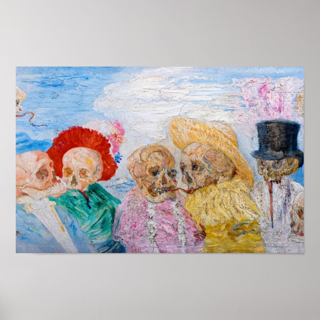 Skelette in Tarnung von James Ensor Poster (Vorne)