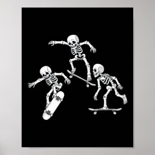 Skelette Skateboarden Halloween Skater Boys Kinder Poster