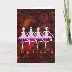 Skelette tanzen Ballett "Happy Halloween" Karte
