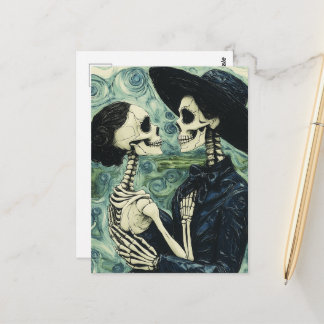 Skelette tanzen postkarte