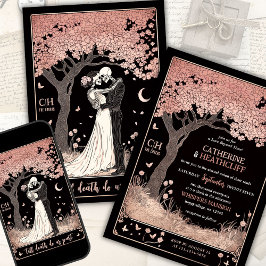 Skelette und Sakura Tarot Einladung zur Hochzeit