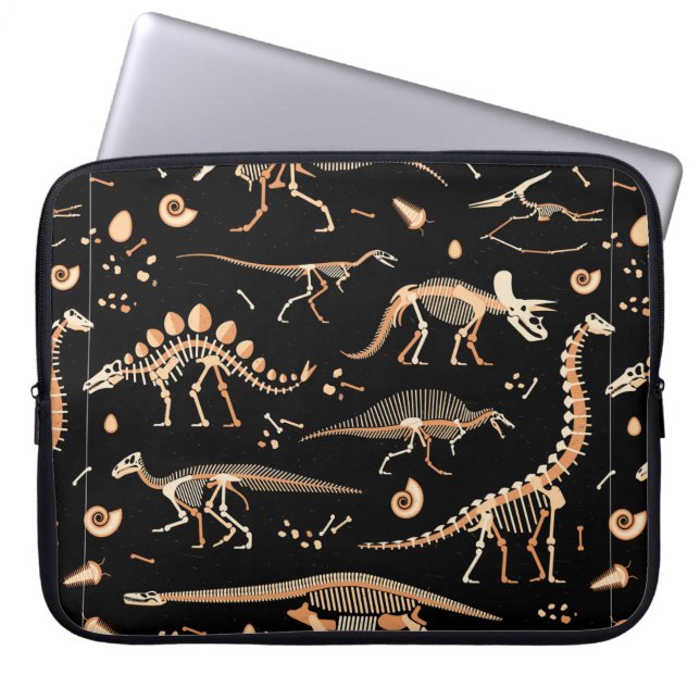 Skelette von Dinosauriern und Fossilien Laptopschutzhülle (Vorderseite)