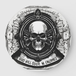 "SkelettElegance: Mini-Skull-Wall-Uhr Große Wanduhr