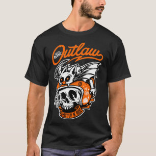 Skeletter Biker Bone Outlaw Motorrad Mens T - Shir T-Shirt