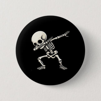 Skeletter Boys Kids Men Funny Halloween Button