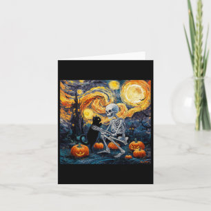 Skeletter Katze Skull Goth Halloween Männer Frauen Karte