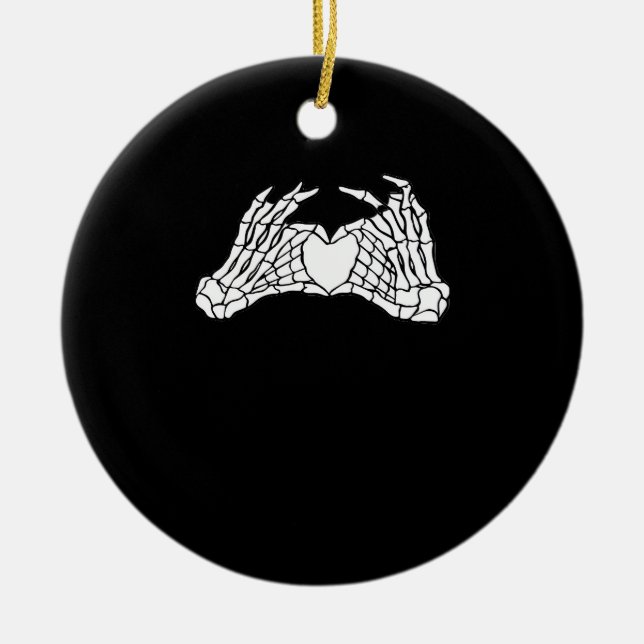 Skelettfächer für Herz - Licht Keramik Ornament (Vorne)