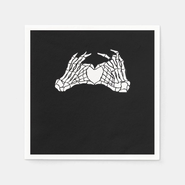 Skelettfächer für Herz - Licht Serviette (Vorderseite)