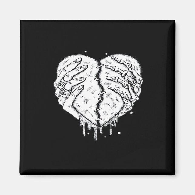 Skelettfächer Herz - Gothic Heart Classic Magnet (Vorne)