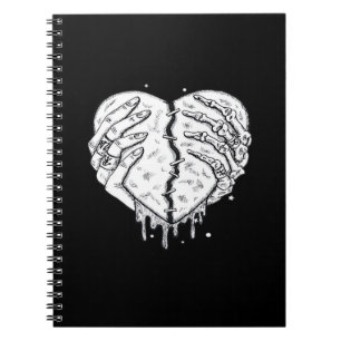 Skelettfächer Herz - Gothic Heart Classic Notizblock