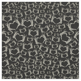 Skelettfächer Herzform Gemustert Stoff