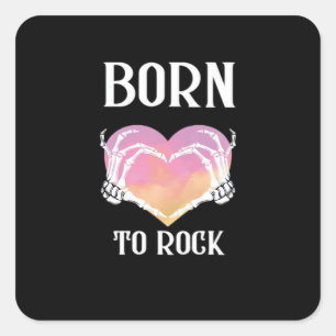 Skelettfächer Herzgrafik für klassische Quadratischer Aufkleber