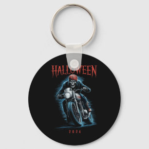 Skelettfahrer auf Motorrad-Halloween-Spoo Schlüsselanhänger