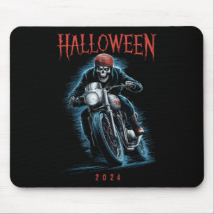 Skelettfahrer zu Halloween 2024 Mousepad