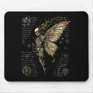 Skelettfee-Motte Okkulte Symbole Dunkle Gothic-Kun Mousepad