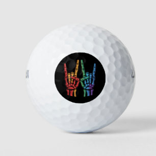 Skelettfelsen LGBTQ Rainbow Flag Gay Pride Golfball