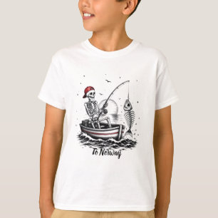 Skelettfischer mit Fischskelett T-Shirt