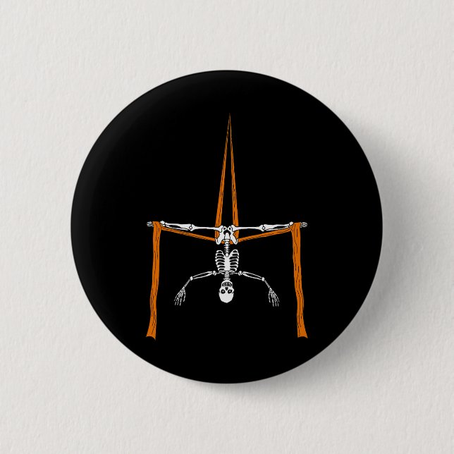 Skelettflieger - Halloween-Seidenzirkus Button (Vorderseite)