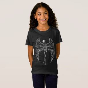 Skelettflügel in Schwarz und Weiß T-Shirt