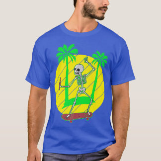 Skelettfunk Skeletton Skater Skateboard Palm T-Shirt