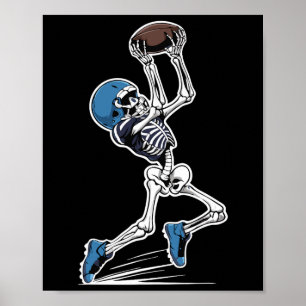 Skelettfußball Halloween Men Boys Women Football Poster