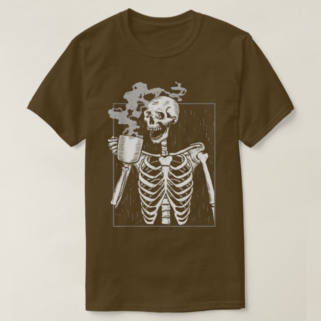 Skelettgetränk Kaffee Sensenmann Dead Drink Kaffee T-Shirt (Design vorne)