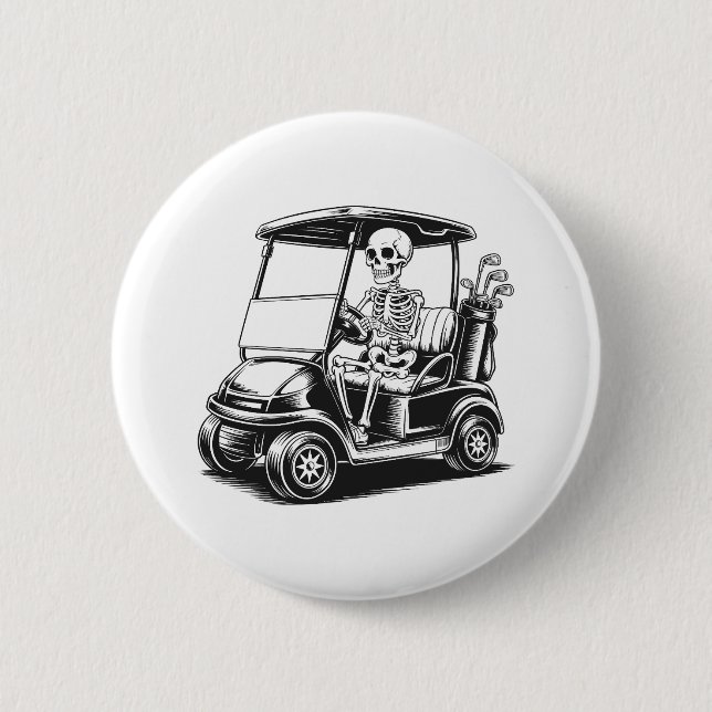 Skelettgolfer Golf spielen Button (Vorderseite)