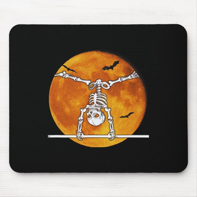 Skelettgymnastik Halloween Horizontal Bar Mousepad (Vorne)