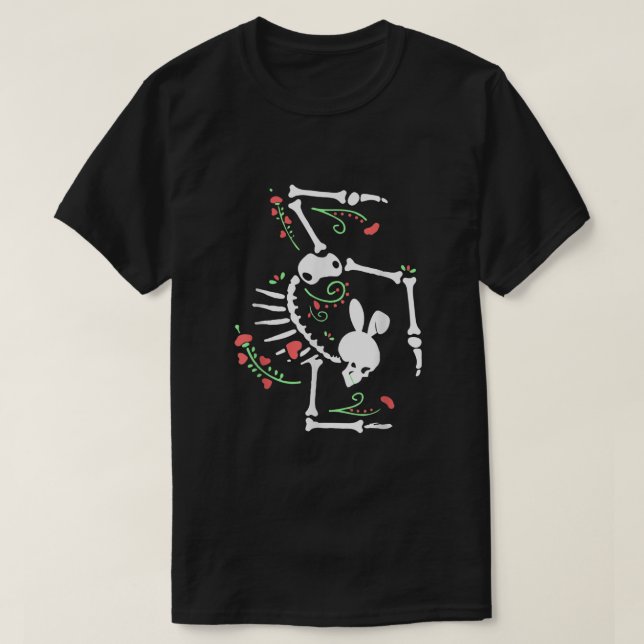 Skelettgymnastik Ostern Sonniges Ohr Gymnastik T-Shirt (Design vorne)